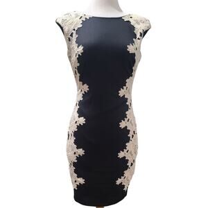 Jax Sheath Dress black ivory lace women's size 4